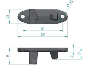 300270 I – Cremona para tubo Ø16 mm. Acero inoxidable (microfusión)