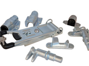 3112705 Z – External Door Locks 311 Series. Full “Opened” external push door locks 311 series (standard base type), suitable for use with Ø27 mm tube. Cranked support guide. Steel.