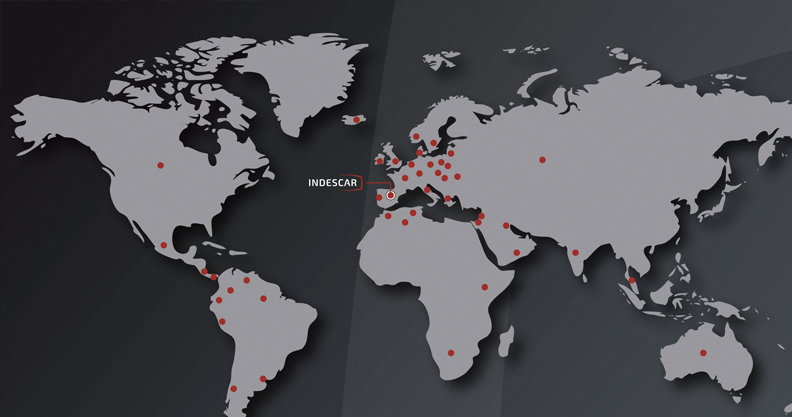 Mapa de los lugares donde distribuye Indescar